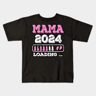 Mama Est 2024 Promoted To Mommy Mothers Day Mom To Be 2024 Kids T-Shirt